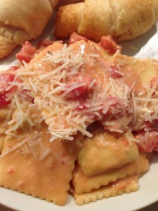 tuscan pasta w/ tomato basil cream sauce