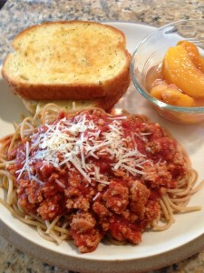 spaghetti sauce w/ spicy meatballs