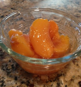 canned peaches (using no sugar)