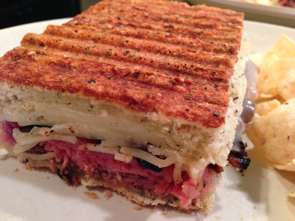 roast beef panini w/ lemon basil mayonnaise